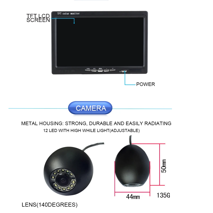 20m Kablo 7'' 1000TVL HD Su Ge - Fishing Camera incelemesi ve fiyatı